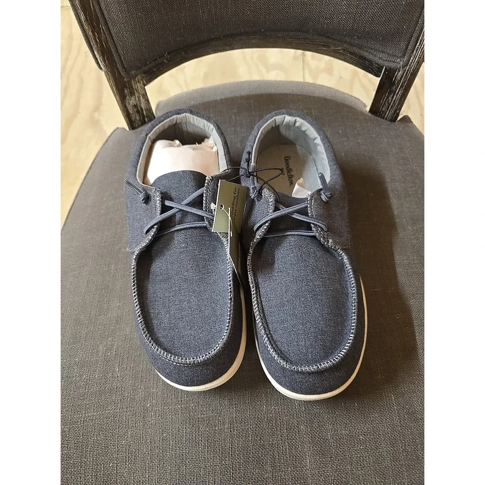 Goodfellow & Co Mens Boat Shoes Navy Blue Denim Slip On Loafers Size 7 NIB‎